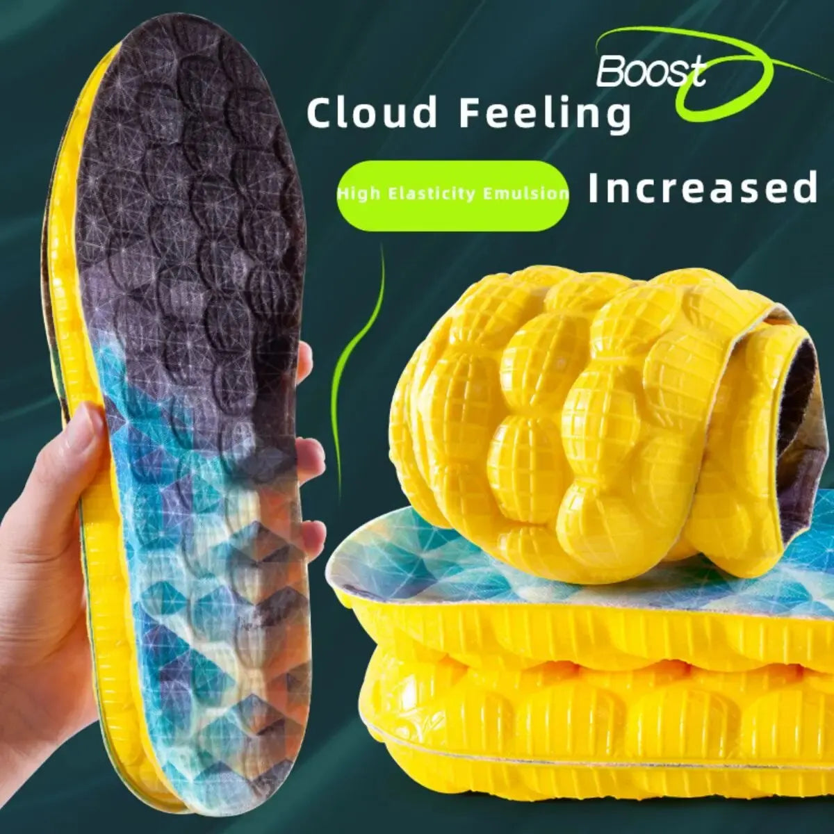 1Pair 4D Cloud Technology High Elasticity Sports Insoles