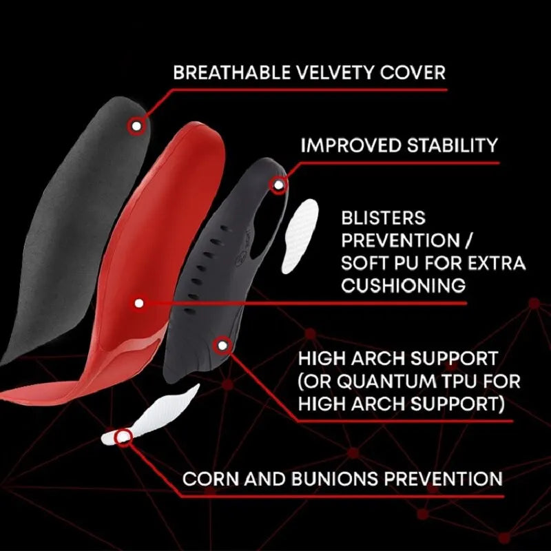 Premium Orthopedic Sport Insoles Shock Absorption Breathable