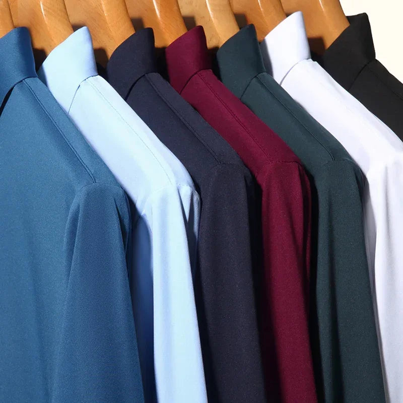 Premium Mens Ultra Stretch Shirt Silky Formal Long Sleeve Shirts