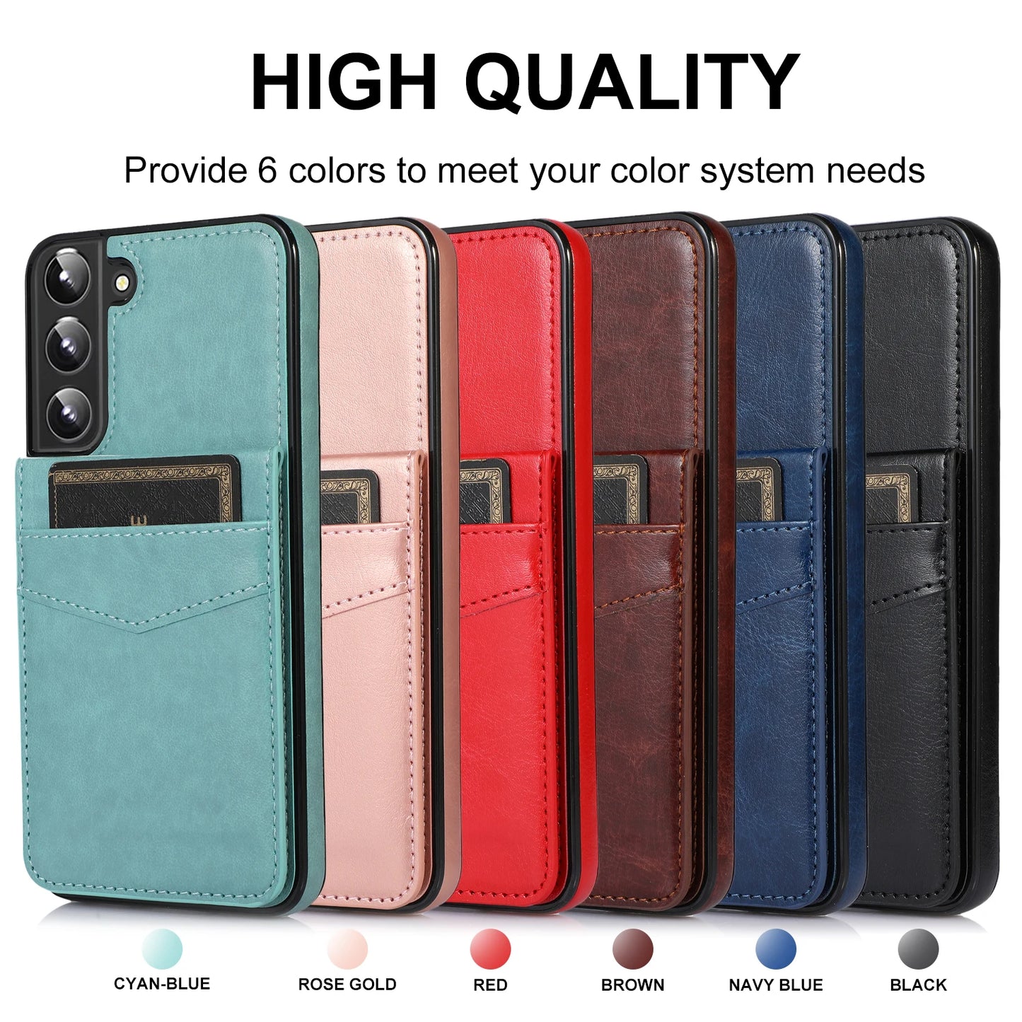 Stand Holder Wallet Leather Phone Case For Galaxy S24 S23 S22 S21