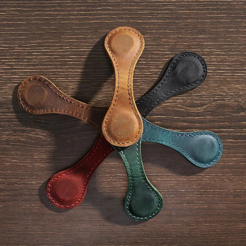 Magnetic Leather Bookmark Double Sided Magnetic Buckle