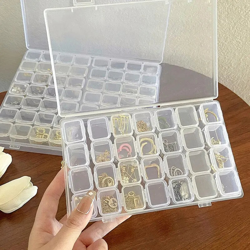 28 Grids Plastic Jewelry Storage Box Organizer