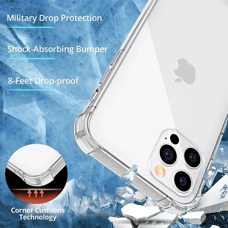 Shockproof Clear Phone Case For iPhone 15 14 13 12 11