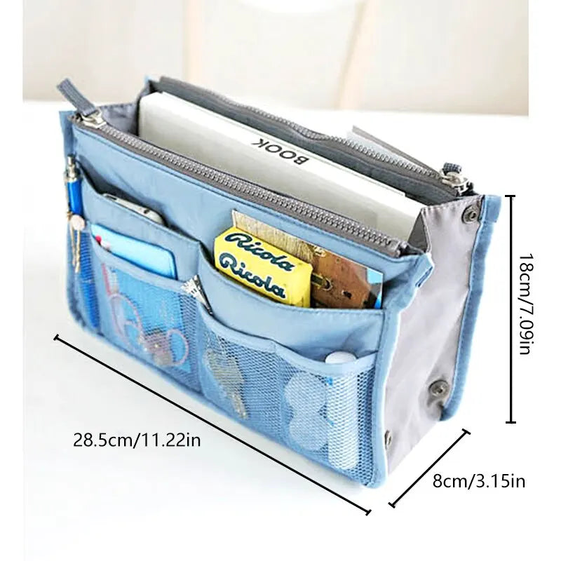 Handheld Double Zipper Multifunctional Cosmetic Bag Large Capacity