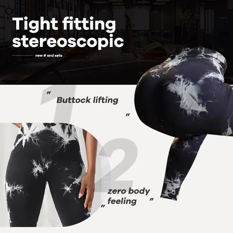 Tie Dye Seamless Leggings Womens High Waist Yoga Pants