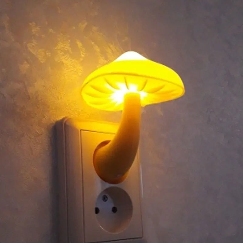 LED Night Light Mushroom Wall Lamp EU Plug