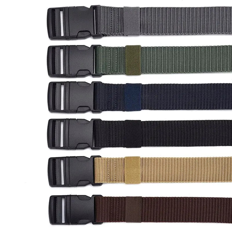 Mens Belt Canvas Plastic Buckle Military Tactical Outdoor