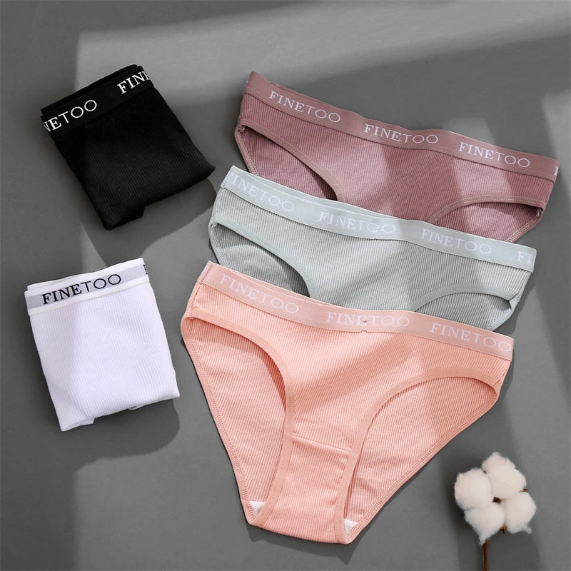 2pcs Cotton Panties Womens Briefs Sexy Low Rise Underwear