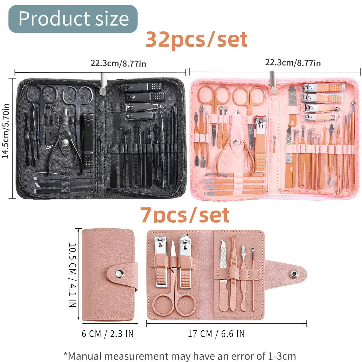 Premium Grooming Kit for Nails Includes Facial and Toenail Care Tools