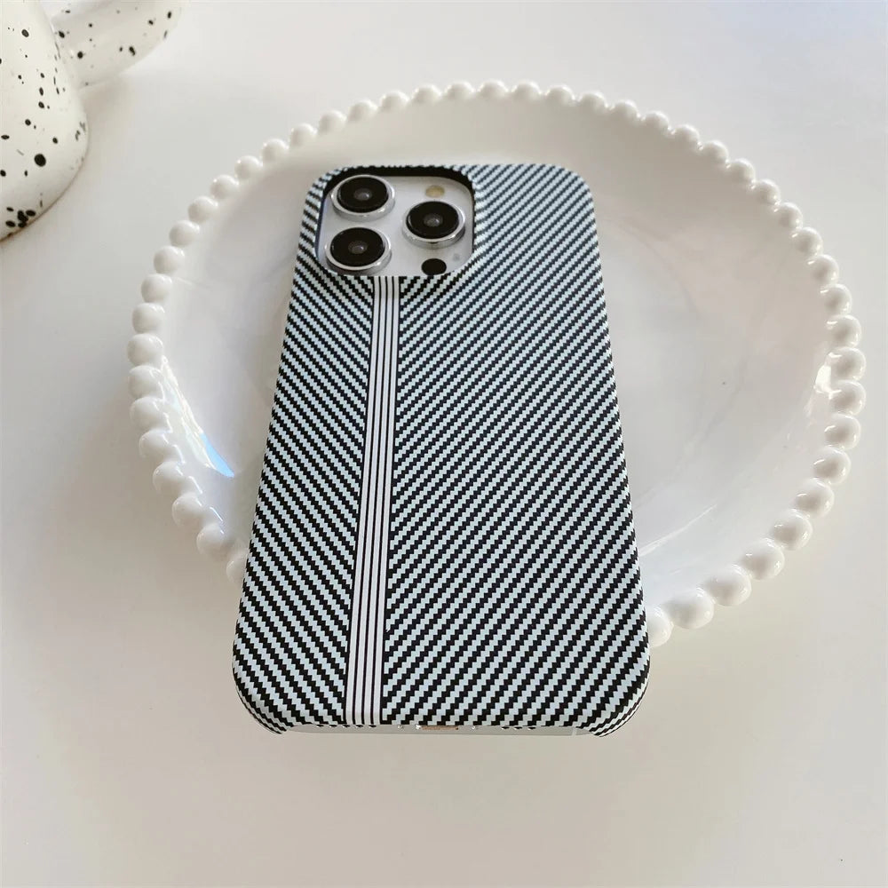 Luxury Carbon Fiber Pattern Cooling Case for iPhone 15 14 13 12 Pro Max