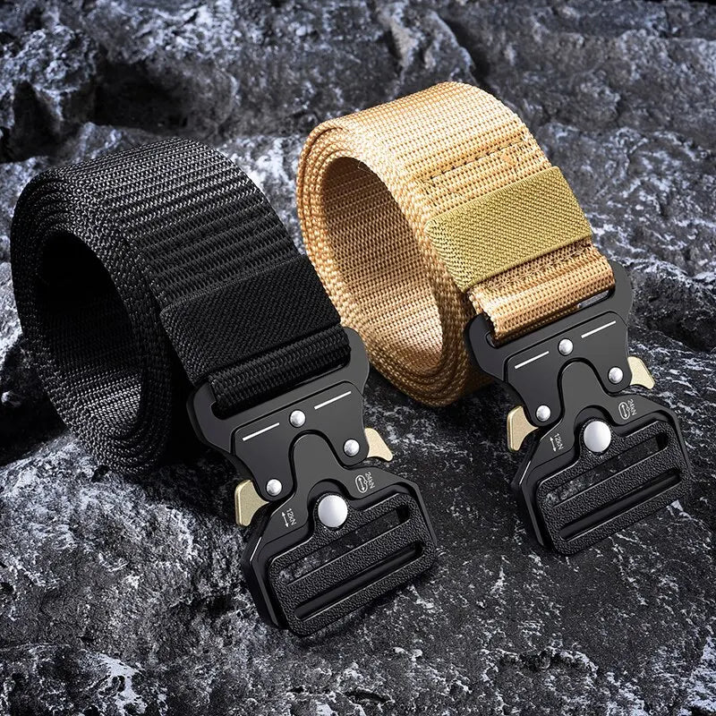 Canvas Mens Belt Outdoor Tactical Multifunction