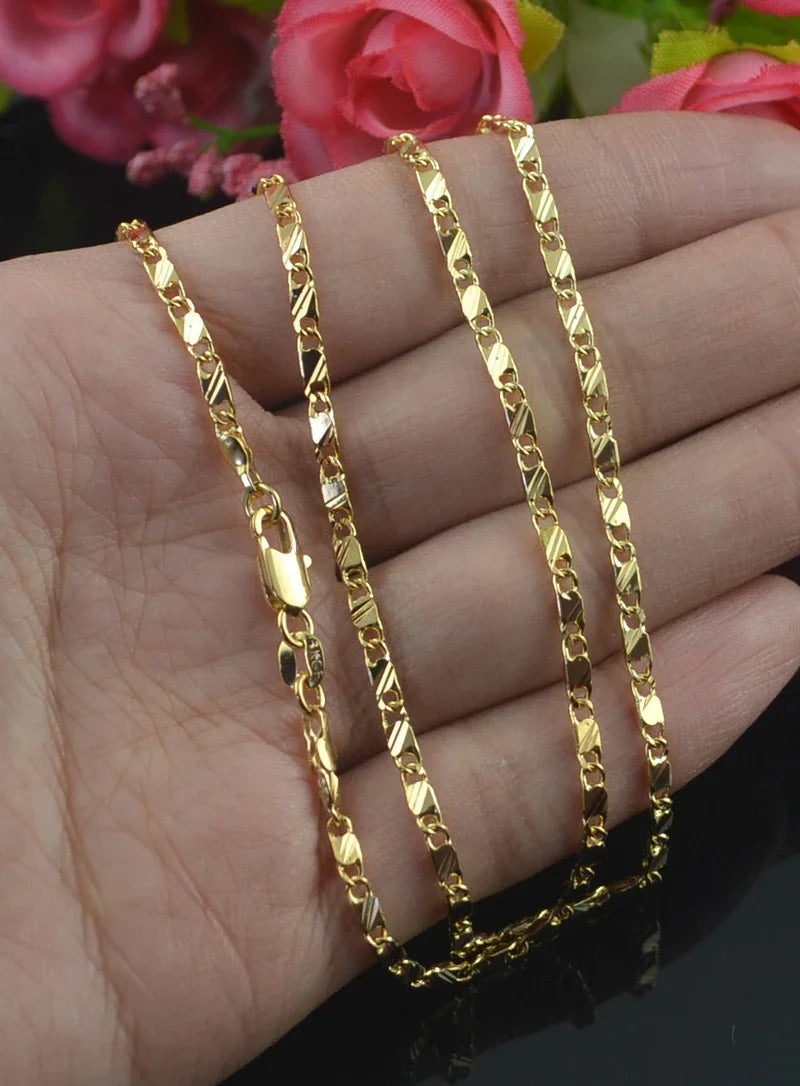 Exquisite Fashion 18K Gold Filled Necklace For Women Men