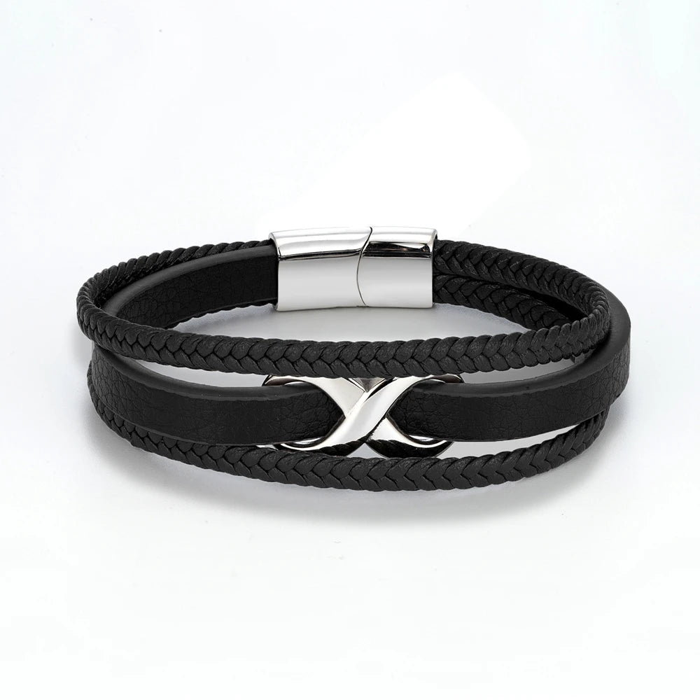 Men Women Multilayer Braided Leather Bracelets Forver Love Infinity