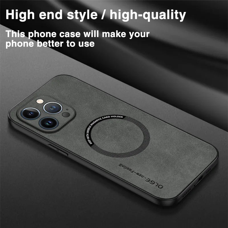 Magnetic For Magsafe Leather Phone Case For iPhone 15 14 13 12 11