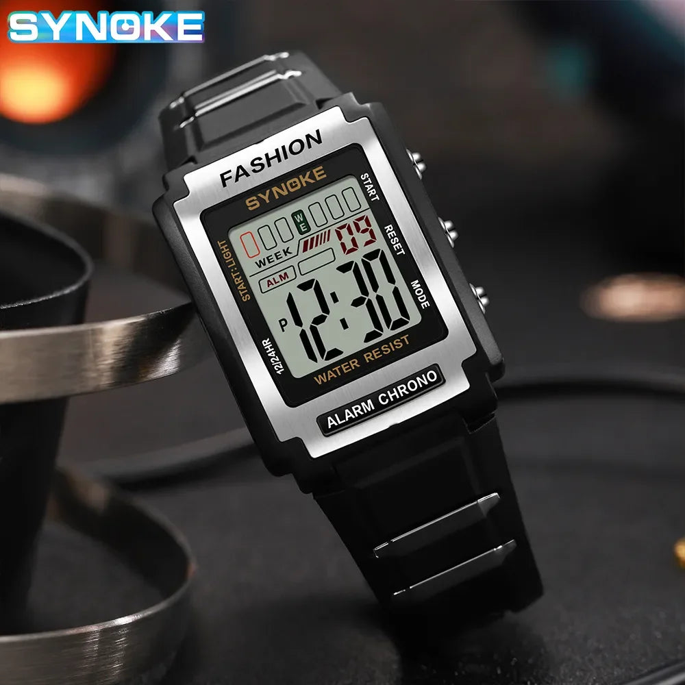 SYNOKE Mens Sports Digital Watch Waterproof 50M