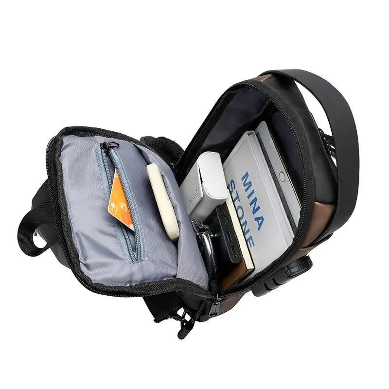 Men Multifunction Anti Theft USB Shoulder Bag - On Sale On