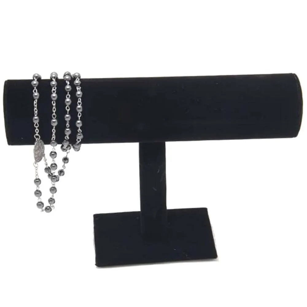 Single Tier Velvet Jewelry Hard Display Stand Holder