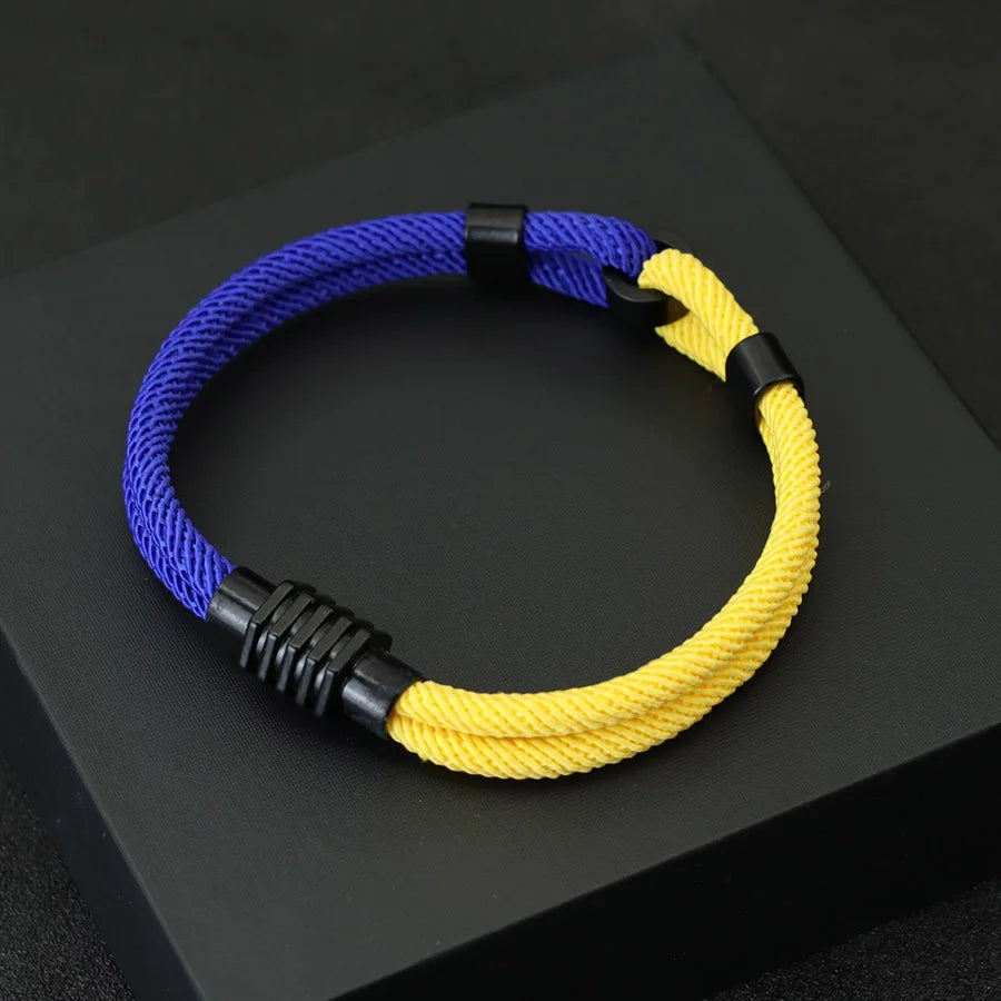 Bicolor Thread Mens Bracelet Concentric Knot Nautical Marine String