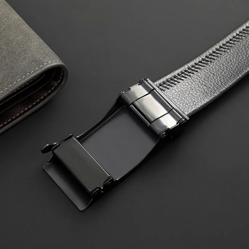 High Quality Faux Leather Lychee Pattern Trouser Belt