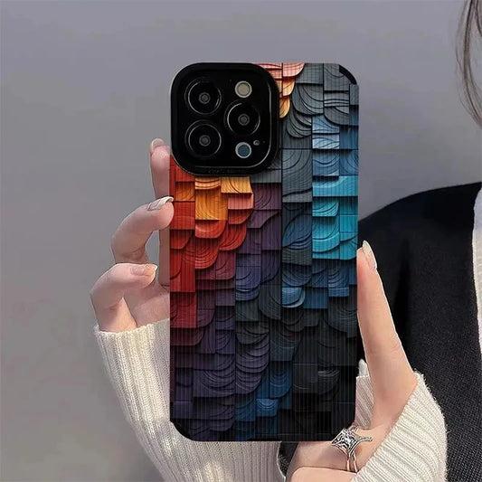 Fashion Dazzling Color Stacked Blocks Case For iPhone 15 14 13 12 11 Pro Max