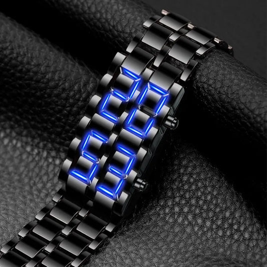 Blue LED Display Mens Digital Lava Watch