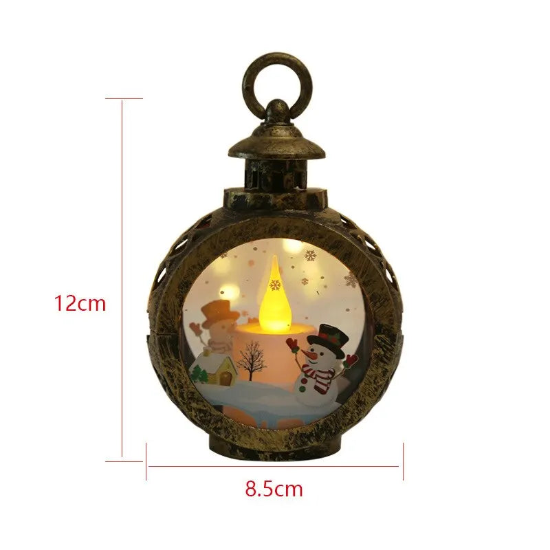 Santa Lantern Wind LED Lights Christmas Tree Pendants