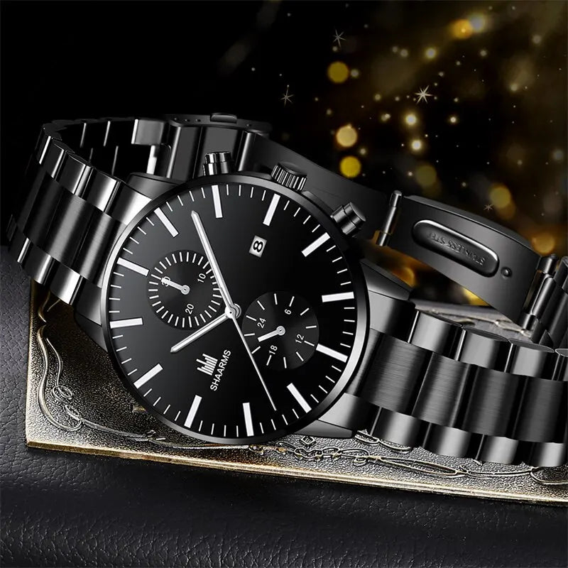 Mens Fashion Quartz Watch Stainless Steel Bracelet