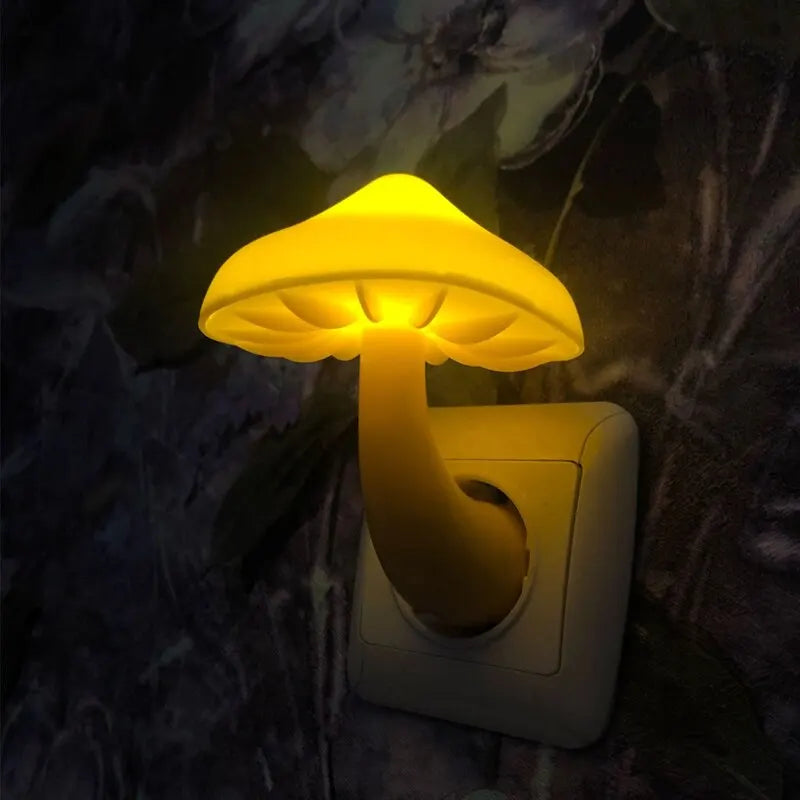 LED Night Light Mushroom Wall Lamp EU Plug