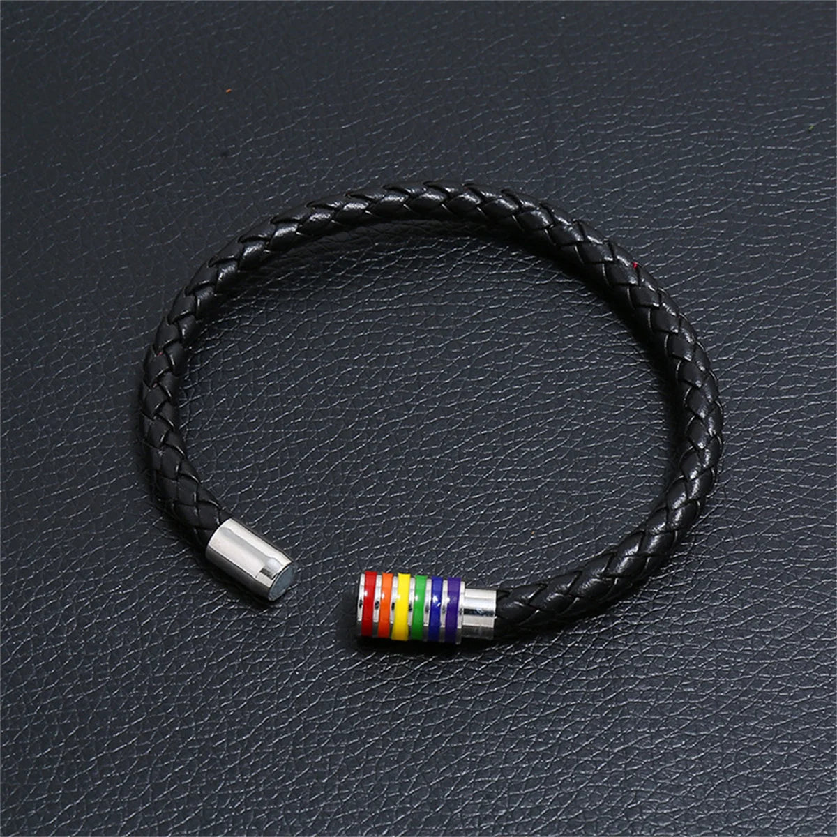 Handmade Leather Rainbow Bracelets For Women Men Fashion Love Pride