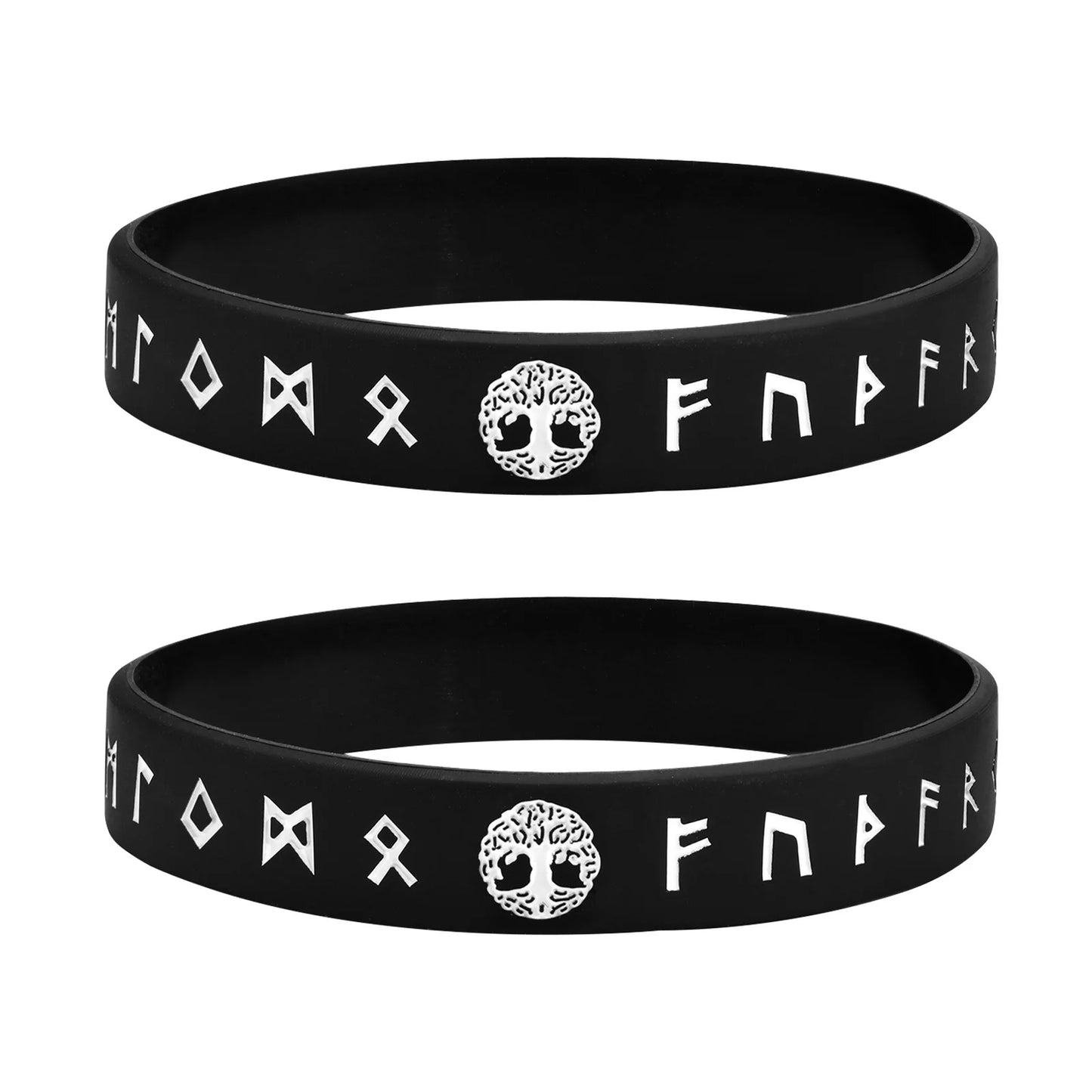 12mm Silicone Bracelet for Mens Nordic Viking Soft Rubber Silicone Wristband