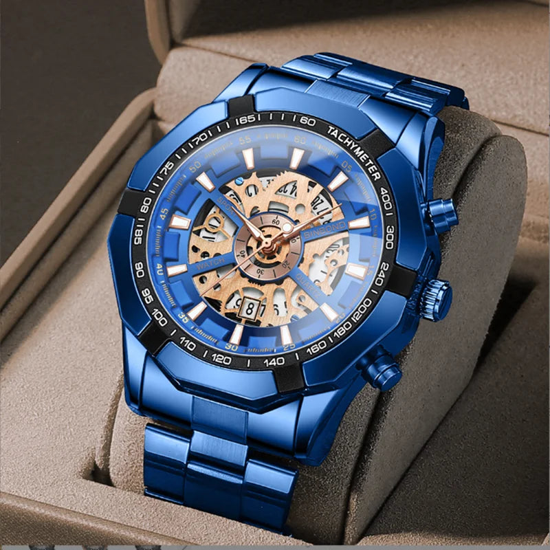 Mens Quartz Watch Stainless Steel Waterproof Wristwatch