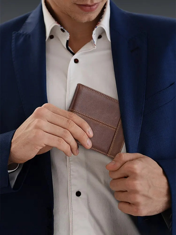 RFID Leather Mens Wallet Card Holder