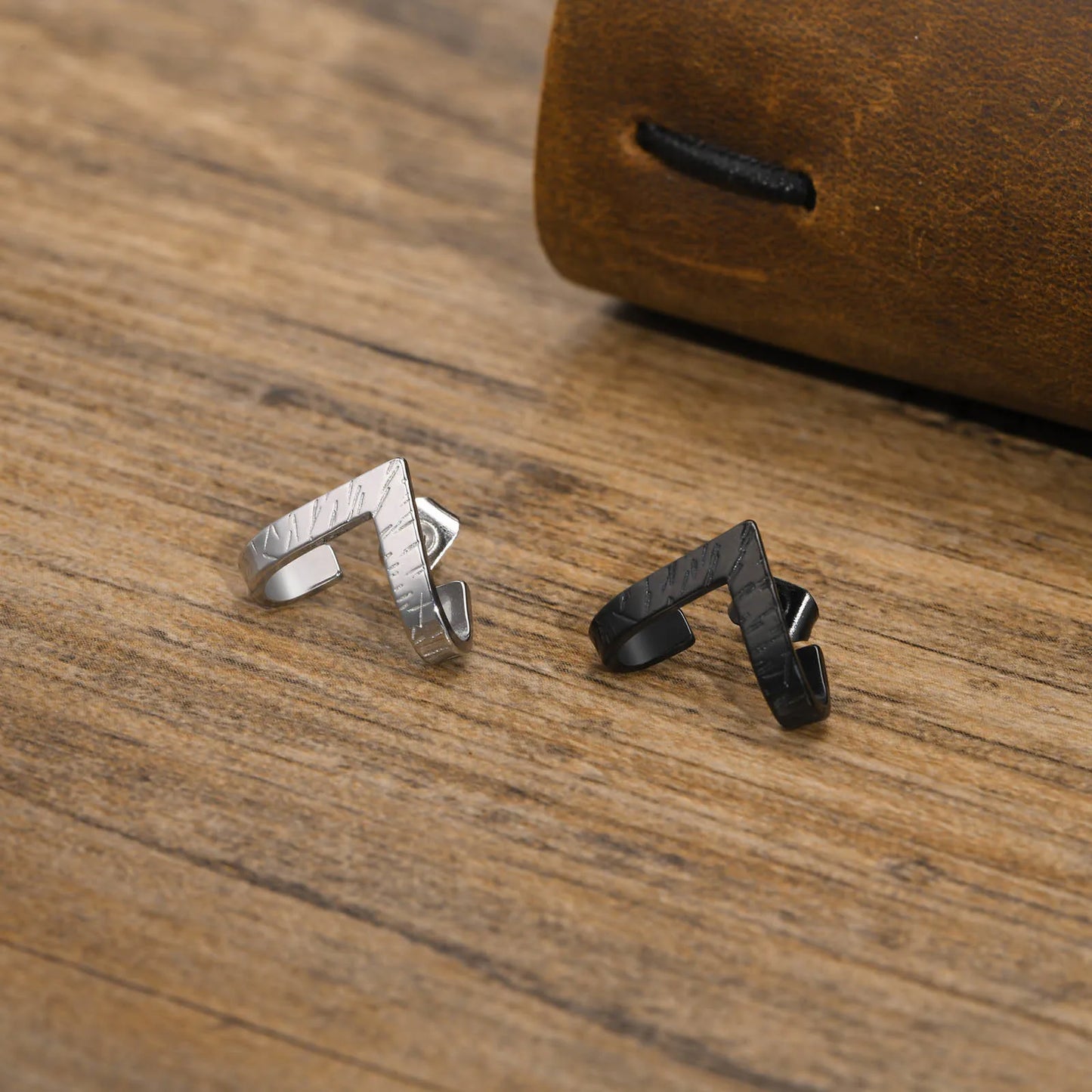 Geometric Stud Earring for Men Stainless Steel Triangle Wrap Earrings