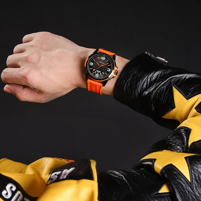 Creative TPU Strap Fashion Sports Waterproof Quartz Mens Watch