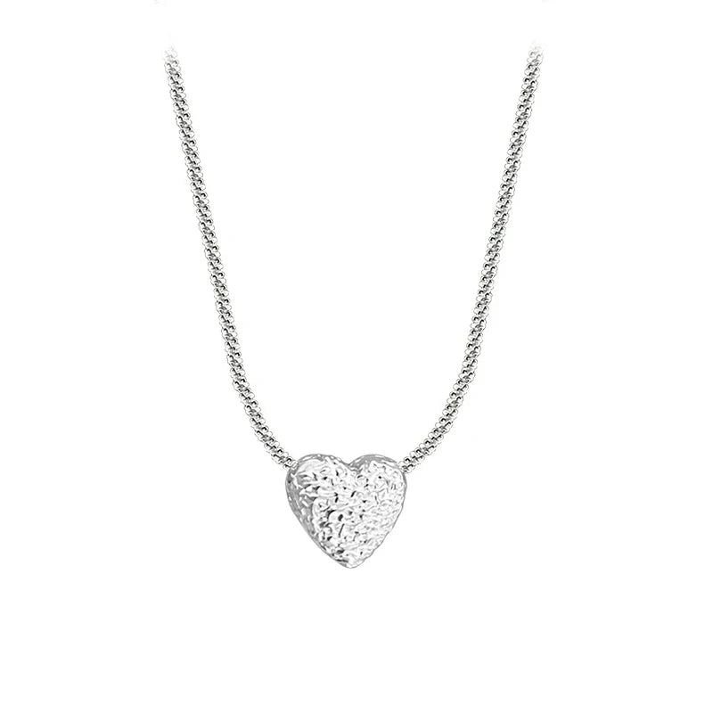 925 Sterling Silver Girls Love Womens Necklace Heart Pendant