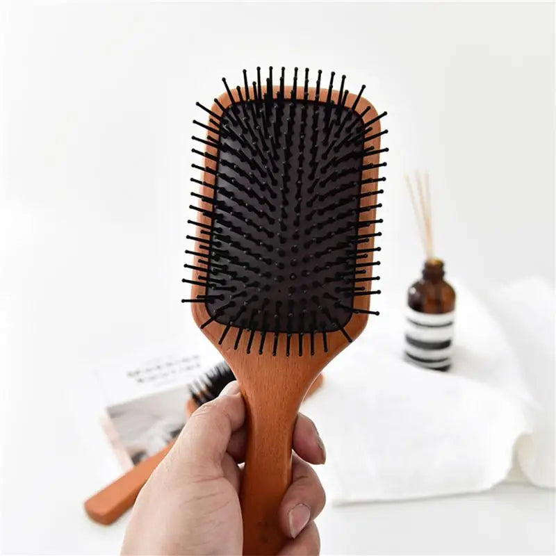 Wooden Airbag Massage Comb Scalp Care Female Curly Hair