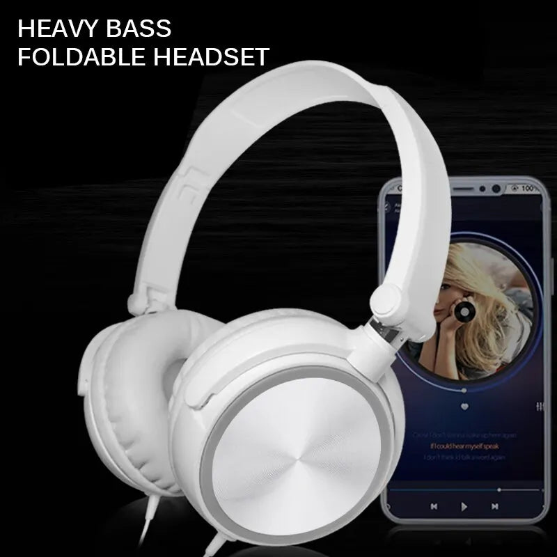 Wired Headphones 3 5mm Bass Stereo Foldable