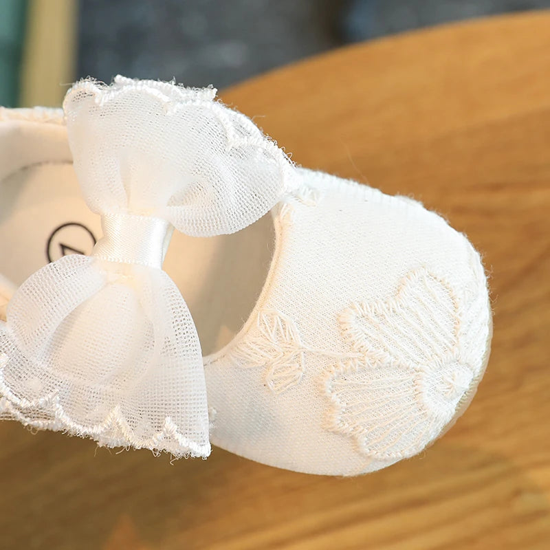 Cute White Lace Baby Girl Princess shoes Baby Moccasins Moccs Shoes