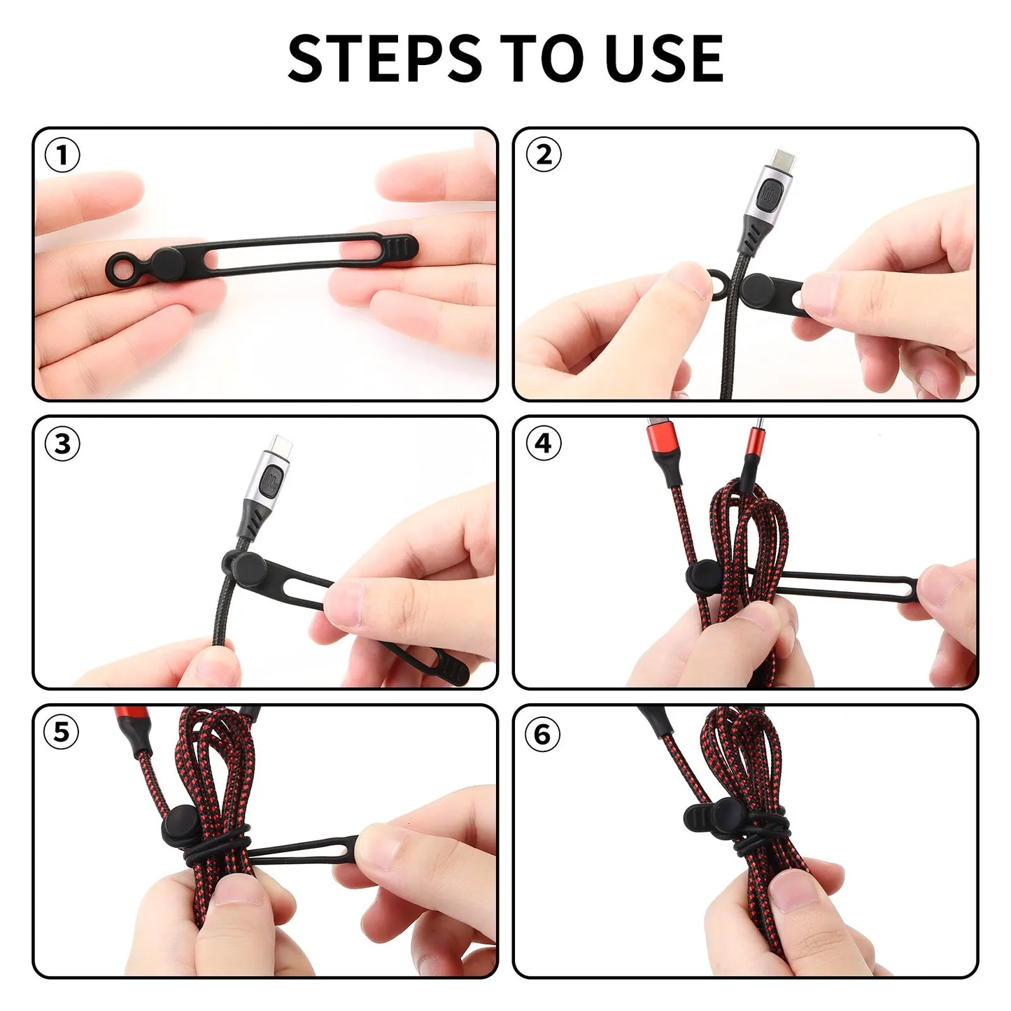 UMUST Silicone Cable Ties Cord Organizer Reusable