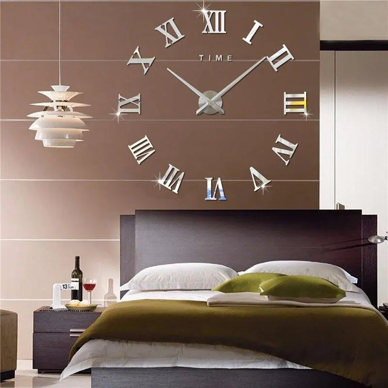 3D Acrylic Wall Clock Roman Numerals Design