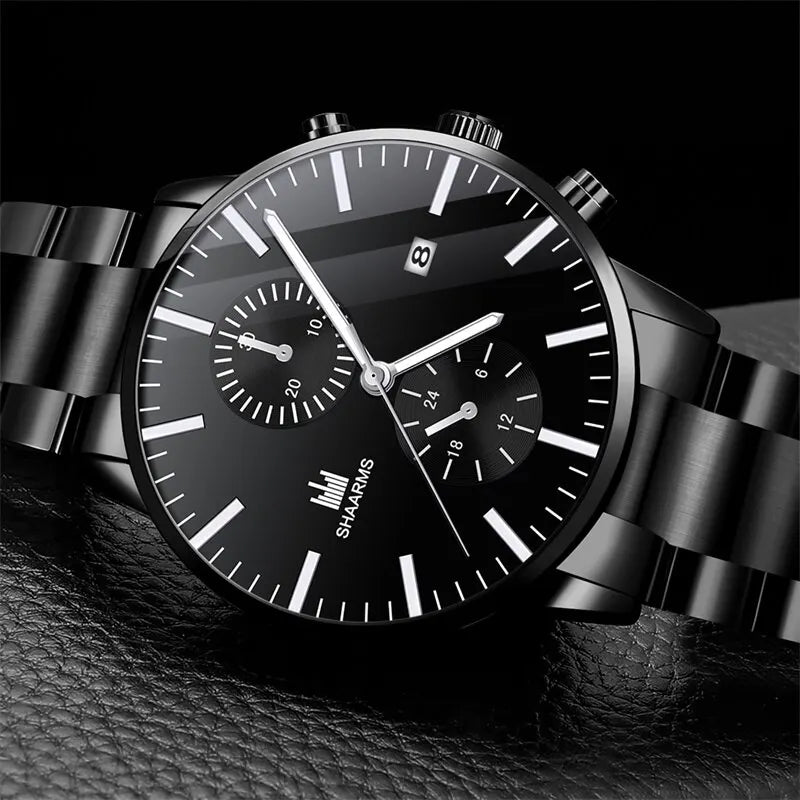 Mens Fashion Quartz Watch Stainless Steel Bracelet