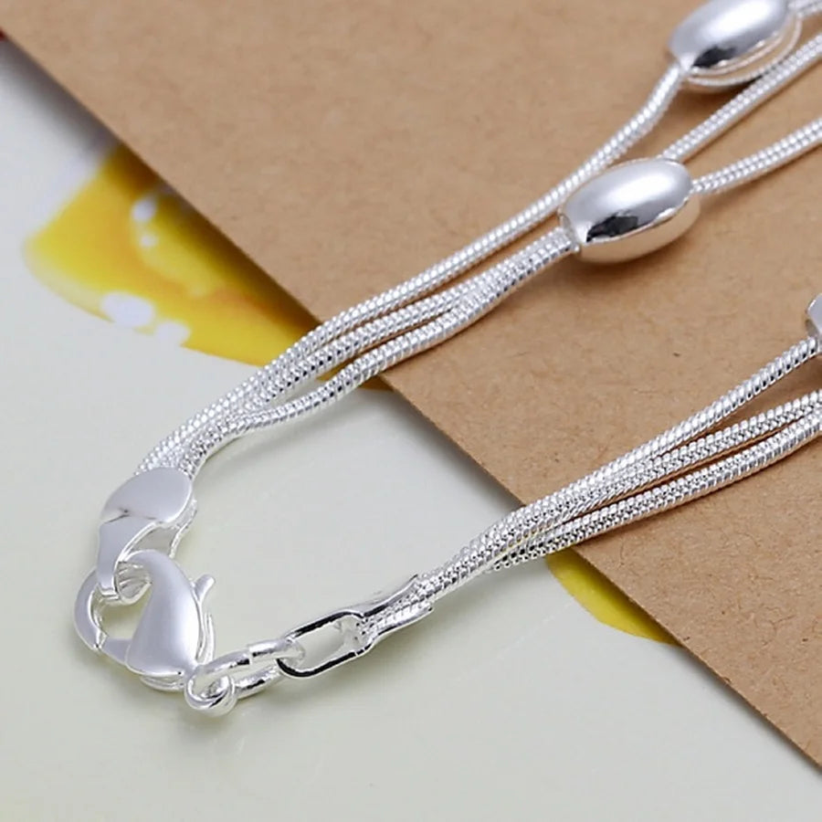 925 Sterling Silver Womens Bracelet Chain Fashion Design