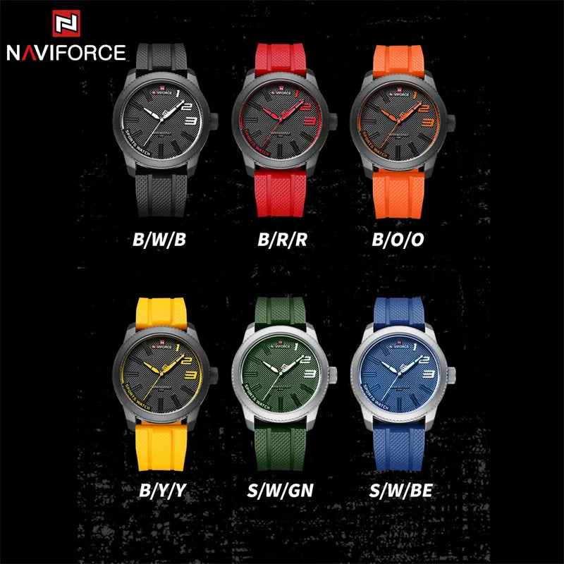 Mens Quartz Watch Silicone Strap Military Waterproof Wristwatch