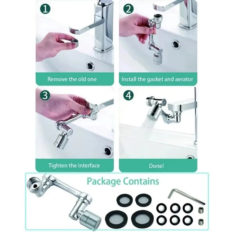 Faucet Extender Rotatable Multifunential Universal