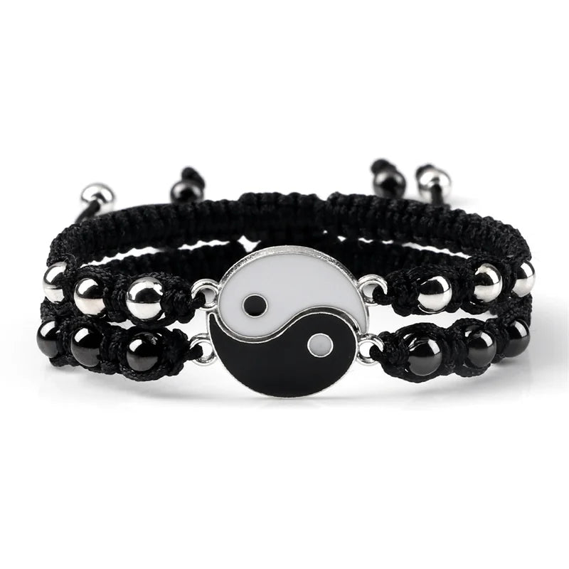 Dragon Tai Chi Gossip Braided Bracelet for Womens Mens