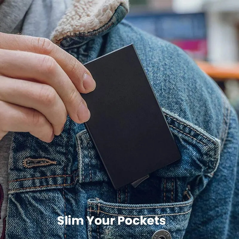 Slim Pop Up Wallet Credit Card Holder RFID