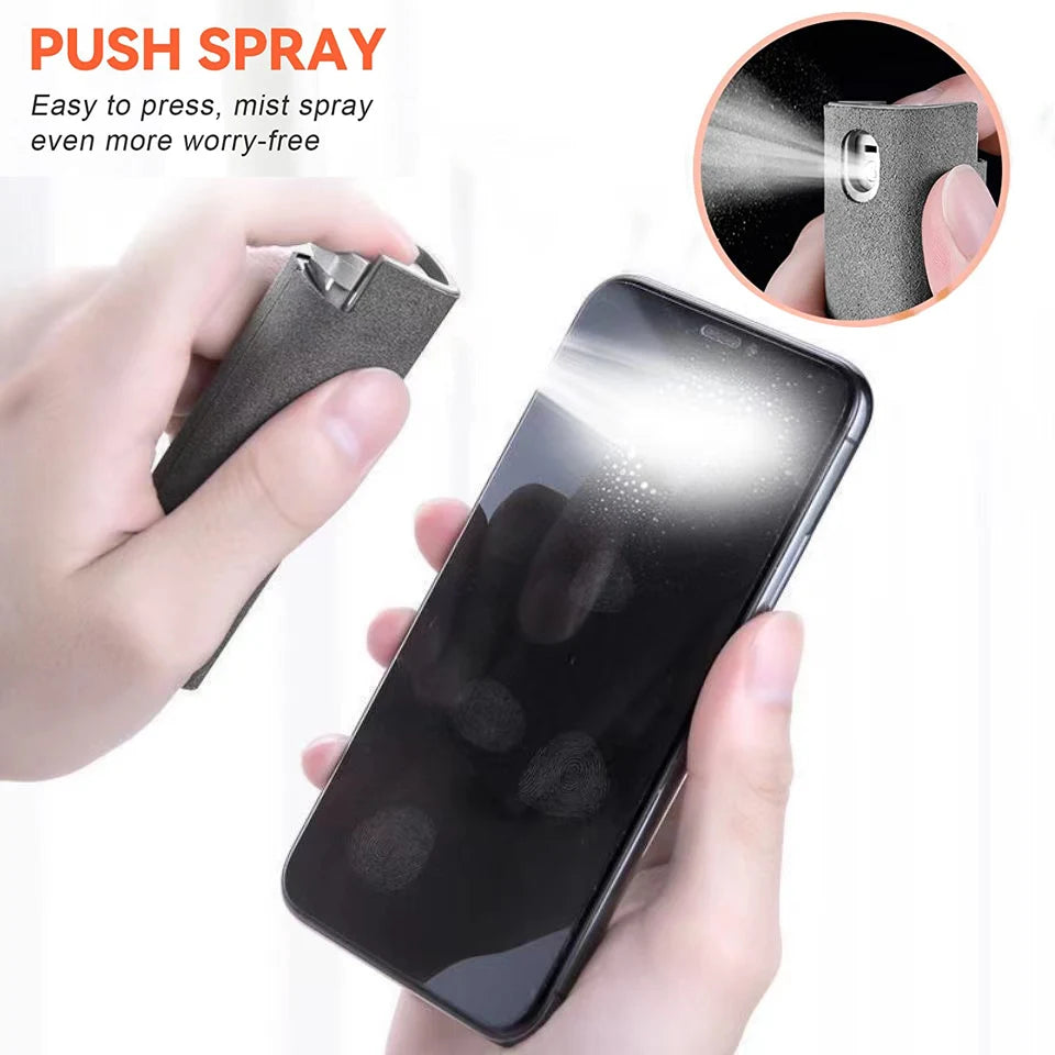 2 in 1 Screen Cleaner Spray Microfiber Cloth for Phone PC Tablet