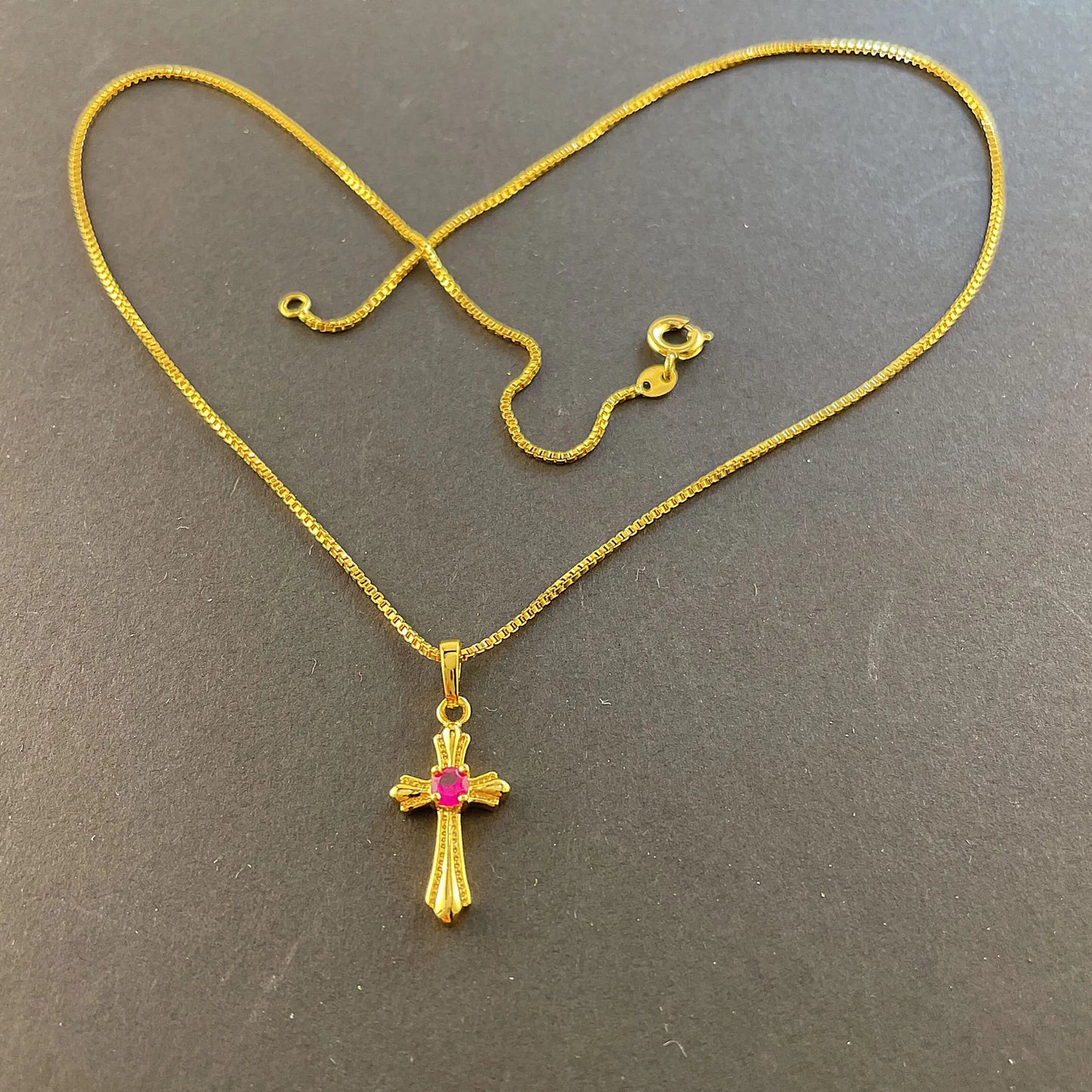 Korea Gold 24K Necklace Gold Plating Cross Necklace For Womens
