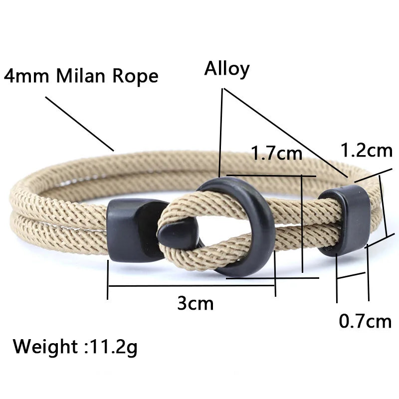 Fashion Rope Bracelet Mens Double Layer Outdoor Camping Bracelets