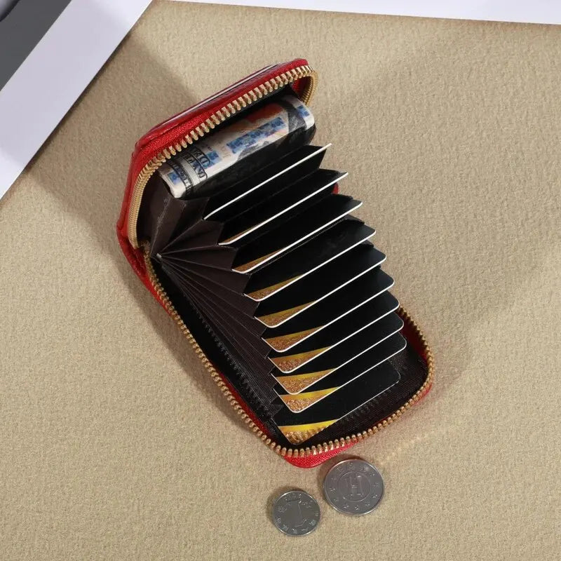 Leather Unisex Wallet Card Holder RFID